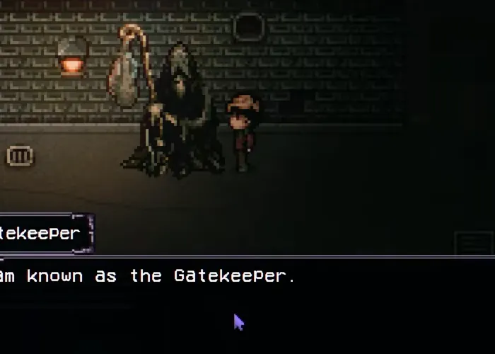 Welcome to Elderfield Gatekeeper dialogue at the sewer-side gate location